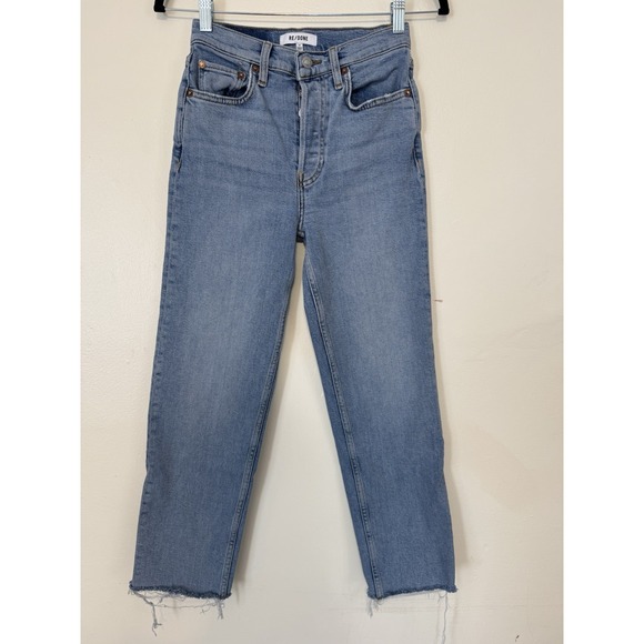 Re/Done‎ - 70s Stove Pipe Jeans Size 24 Stretchy Blue - Picture 2 of 10